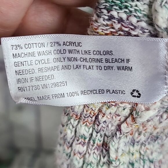 Mossimo Colorful Tan Space Dye Open Front Slub Knitted Sweater Cardigan Woman S - Picture 7 of 9